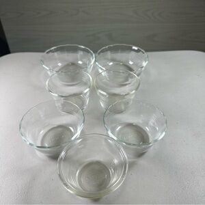 pyrex custard cups Mixed Set 7 Total. Gently Used. 4 Different Sizes